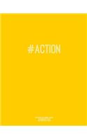 Notebook for Cornell Notes, 120 Numbered Pages, #ACTION, Gold Cover
