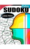 Extra Sudoku Large Print: Easy, Medium to Hard Level Puzzles for Adult Sulution inside