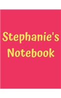 Stephanie's Notebook: Pink Cover, College Ruled, 100 Sheets, 8.5" x 11" (Letter Size), White Paper