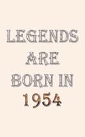 Legends Are Born In 1954 Notebook