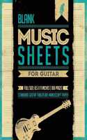 Blank Music Sheets For Guitar: 8.5x11 Guitar Tablature Notebook - Poster Cover [Blue Theme]