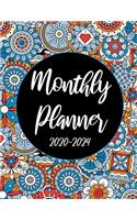 2020-2024 Monthly Planner: Beauty Flowers 60 Months Appointment Calendar 5 year Monthly Planner 8.5 x 11 Business Planners and Journal Agenda Schedule Organizer Logbook With H