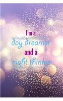 I'm A Day Dreamer And A Night Thinker: Notebook Journal Composition Blank Lined Diary Notepad 120 Pages Paperback Purple Light Glitter Day Dream