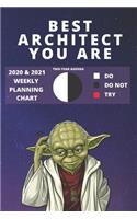 2020 & 2021 Two-Year Weekly Planner For The Best Architect Gift - Funny Yoda Quote Appointment Book - Two Year Agenda Notebook
