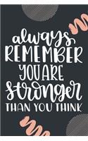 Always Remember You Are Stronger Than You Think