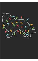 Collie with Christmas Lights - Christmas Notebook - Collie Diary - Dog Journal - Christmas Gift for Dog Lover