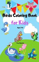 Birds Coloring Book for Kids Ages 3-6