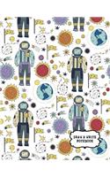 Draw and Write Notebook: Primary Composition Notebook Space Cosmos Journal Kids Boys Book Blank Pages Learn to Write and Draw for Kindergarten Students Large, 8.5 x 11