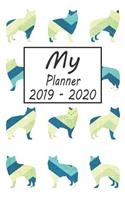 My Planner 2019 - 2020: Alaskan Malamute Dog Blue Pattern Weekly Planner 2019 - 2020: 24 Month Agenda - Calendar, Organizer, Notes, Goals & to Do Lists