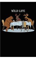 Wild Life: College Ruled Notebook Composition Book Diary Poker Game