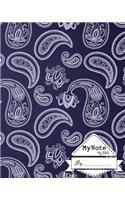 Notebook: My Note My Idea,8 x 10, 110 pages: Blue White Batik: (School Notebooks)