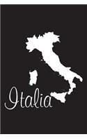 Italia - Black Lined Notebook with Margins (Italy): 101 Pages, Medium Ruled, 6 x 9 Journal, Soft Cover