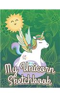 My Unicorn Sketchbook: Blank Unlined Doodle Book V21