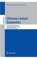 Chinese Lexical Semantics