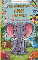 süßesten Tiere der Welt: 100 Tiere zum Ausmalen - Lerne die Namen der Tiere, während du sie ausmalbst!: Haben Sie Spaß beim Ausmalen von 100 lustigen und niedlichen Tieren! 