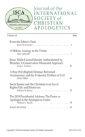 Journal of the INTERNATIONAL SOCIETY of CHRISTIAN APOLOGETICS