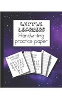 Little learners handwriting practice paper: Learning notebook for young children to practice printed handwriting to support confidence in writing, storytelling and copywork - The universe cove