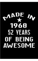 Made in 1968: 52 Year Old Birthday Gift for Men and Women