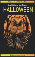 Halloween coloring book for adults New & Expanded 50 Unique Designs