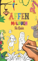 Affen Malbuch für Kinder: 60 süße Affen - Affen Malbuch - Affen Malbuch für Kleinkinder - niedliche Tiere Malbuch für Kinder