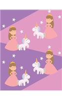 Blank Sketchbook for Girls - Princess and Unicorns: Variety of Templates Draw and Create Your Own Comic Book: 8.5 x 11 with 120 Pages Journal Notebook comic panel for artists of all levels (Blank Comi