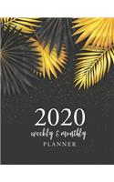 2020 Weekly and Monthly Planner: Tropical Gold Cover 12 Month and Weekly Planner 52 Weeks Daily Dated Agenda Calendar Schedule and Organizer Journal Appointment Notebook