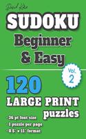 David Karn Sudoku - Beginner & Easy Vol 2: 120 Puzzles, Large Print, 36 pt font size, 1 puzzle per page