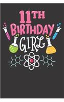 Notebook: 11th Birthday Science Biology Chemistry Party Dot Grid 6x9 120 Pages Journal