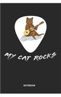 Notebook: Cat Guitar Themed Paper Notebook (6x9 inches) with Blank Pages ideal as a Guitarist Composition Journal. Perfect as a Acoustic Guitar Tablature Less