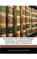 Histoire de Sainte-Barbe