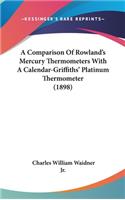 A Comparison Of Rowland's Mercury Thermometers With A Calendar-Griffiths' Platinum Thermometer (1898)