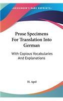 Prose Specimens For Translation Into German