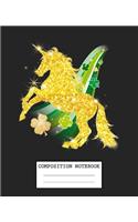 Composition Notebook: Unicorn Kids Soft Glossy Cover Wide Ruled Blank Lined Unicorns Journal Paper 7.5 x 9.25 Inches 110 Pages