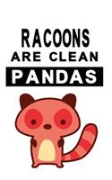 Notizbuch Racoons are clean Pandas Version 3: WaschbärNotizbuch modernes und auffälliges Notizbuch kariert 120 karierte Seiten Din A5 perfekt als Notizheft, Tagebuch und Journal Geschenk für Jun
