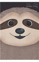 2018 - 2019 Academic Diary: Mid Year Planner 12 Month Student Journal Aug 18 - Jul 19 Horizontal Week to View Wo2p Watercolour Sloth Cover
