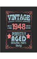 Vintage Quality Without Question One of a Kind 1948 Limited Edition Perfectly Aged Original Parts Mostly: 2019 Weekly Planner for People With a 1948 Birth Year
