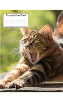 Composition Book 200 Sheets/400 Pages/8.5 X 11 In. College Ruled/ Cat Yoga: Writing Notebook Lined Page Book Soft Cover Plain Journal Cats Kittens Health Fitness