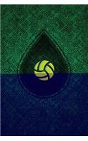 Monogram Volleyball Notebook: Blank Journal Diary Memoir Log Logue(68 Monogram Chartreuse 150 Lined)