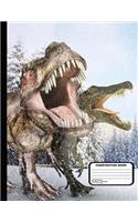 Winter Dinosaurs in Snow Composition Notebook Dot Grid Paper - 200 Pages / 100 Sheets, 8-1/2