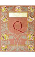 Monogram "Q" Sketchbook: Blank Art Pad Notebook Journal(17 Monogram Nouveauthree 150 Sketch)