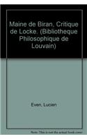 Maine de Biran, Critique de Locke