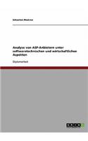 Analyse von ASP-Anbietern unter softwaretechnischen und wirtschaftlichen Aspekten