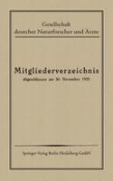 Mitgliederverzeichnis: Abgeschlossen Am 30. November 1925