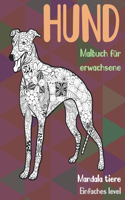 Malbuch für Erwachsene - Einfaches Level - Mandala Tiere - Hund