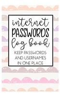 Internet Passwords Log book Keep Passwords and Usernames in one place: Keep all of your online security information that you tend to forget in this handy book