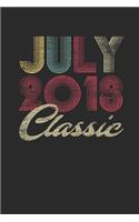 Classic July 2018: Blank Lined Notebook / Journal (6 X 9 -120 Pages) - July Birthday Gift Idea