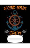 second grade crew: pirates boat back to school kids Funny college ruled notebook paper for Back to school / composition book notebook, Journal Comp Book