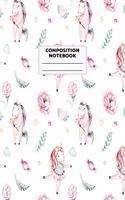 Composition Notebook: Unicorn Journal for Girls, Teen and Women Cute Matte Cover Design with Blank Lined Interior College Ruled (Great as Party Favors, Gifts, Diary, Jour