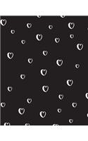 Bullet Grid Journal: Hearts, 150 Dot Grid Pages, 8x10, Professionally Designed