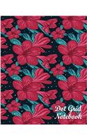 Dot Grid Notebook Floral Pattern